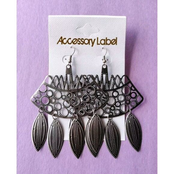 Chandelier Earrings Fashion Jewelry Drop Dangle Hammered Metal Inspired Alloy 1x - Picture 6 of 12